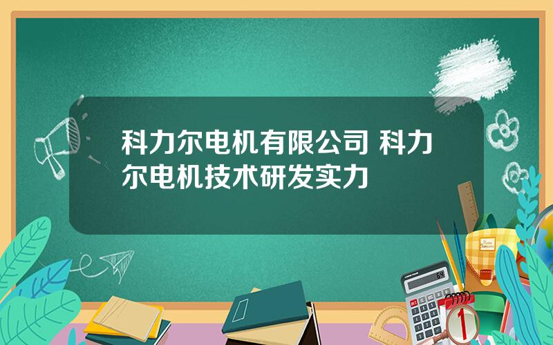 科力尔电机有限公司 科力尔电机技术研发实力